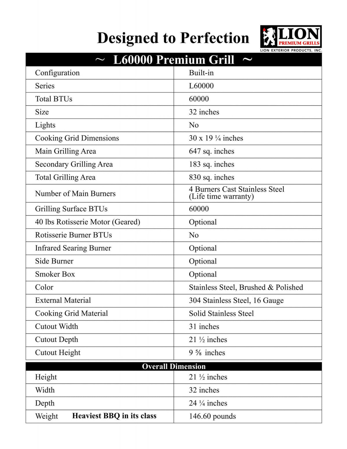 Lion 32 Inch 4 Burner Natural Gas Grill - L60000 - 65623 - alternate product view