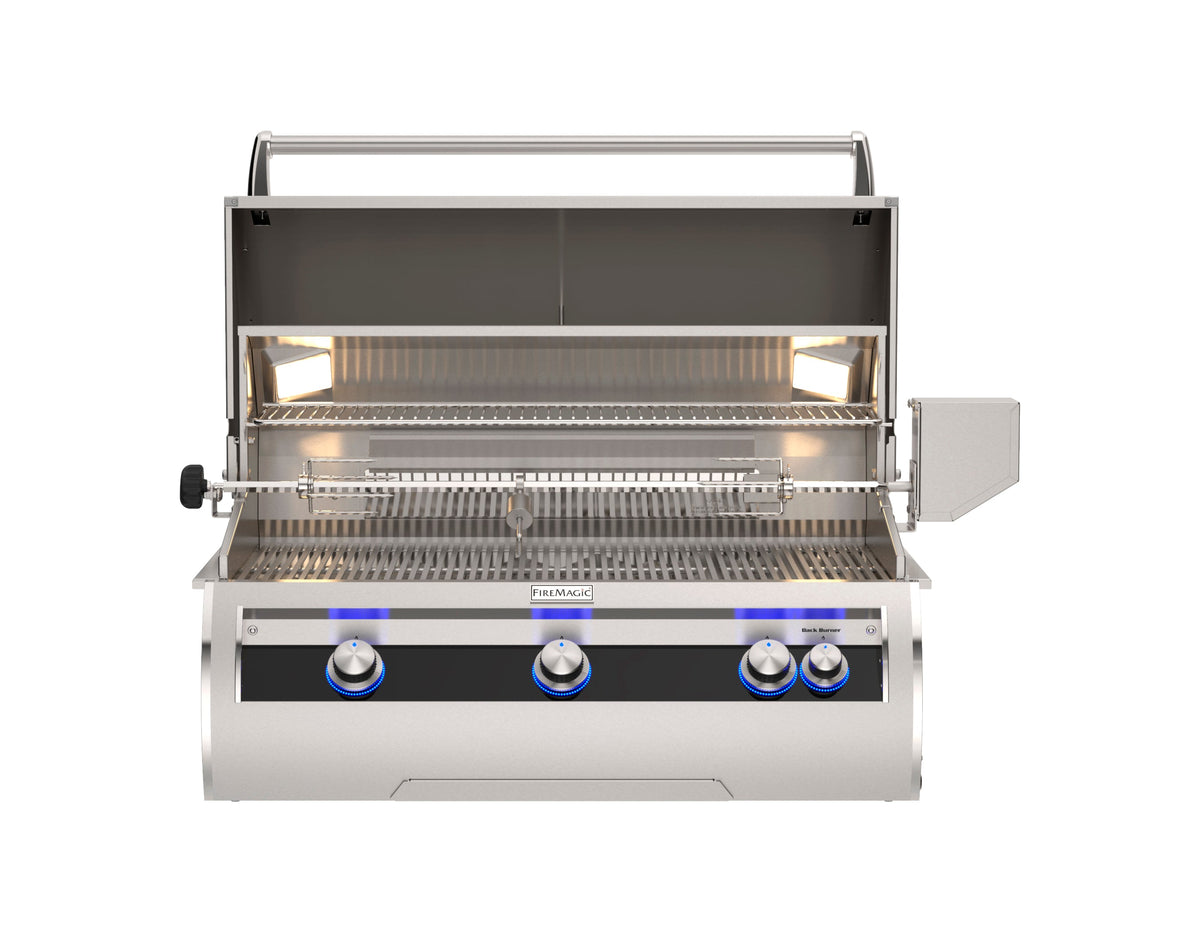 Fire Magic E790i analog built-in grill factory open hood interior