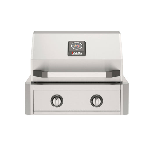 AOG24TN 24-inch T-Series built-in grill closed hood front view