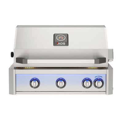 AOG30LN 30-inch L-Series built-in grill closed hood front view