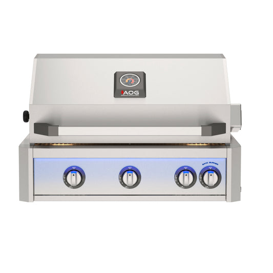 AOG30LN 30-inch L-Series built-in grill closed hood front view