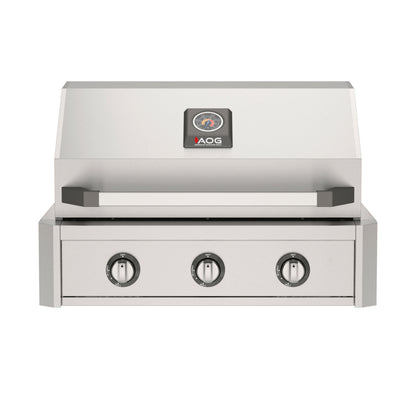 AOG30TN 30-inch T-Series built-in grill closed hood front view