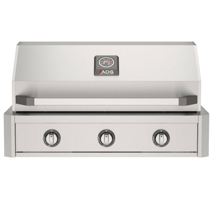AOG36TN 36-inch T-Series built-in grill closed hood front view