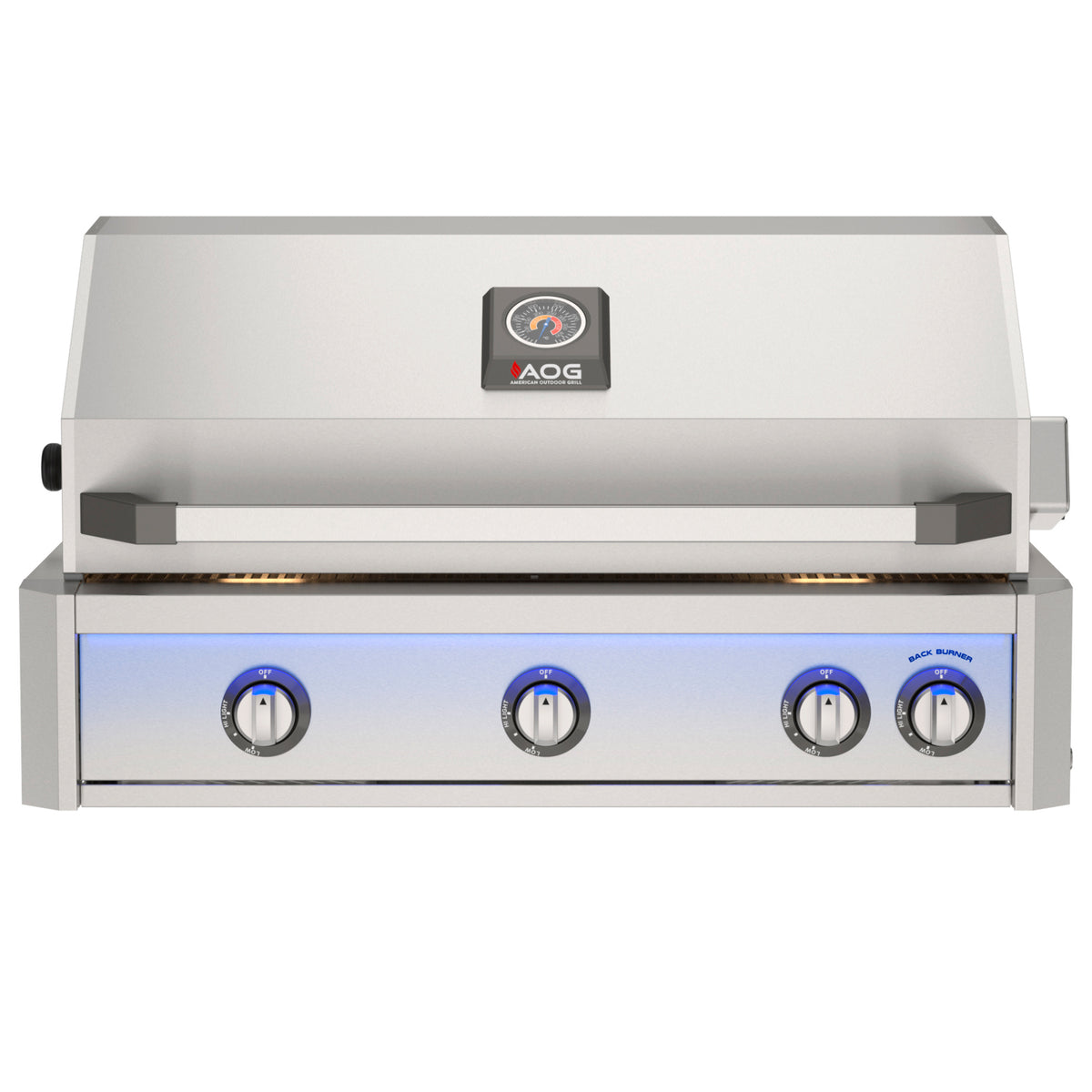 AOG36LN 36-inch L-Series built-in grill closed hood front view