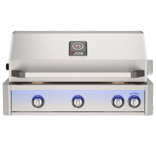 AOG36LN 36-inch L-Series built-in grill closed hood front view