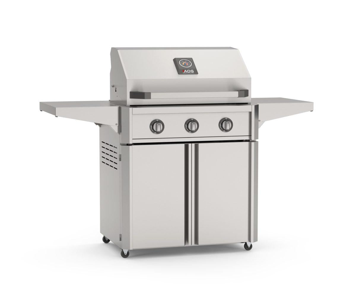 AOG 30-inch T-Series grill with optional 30CRT-25 cart base, sold separately
