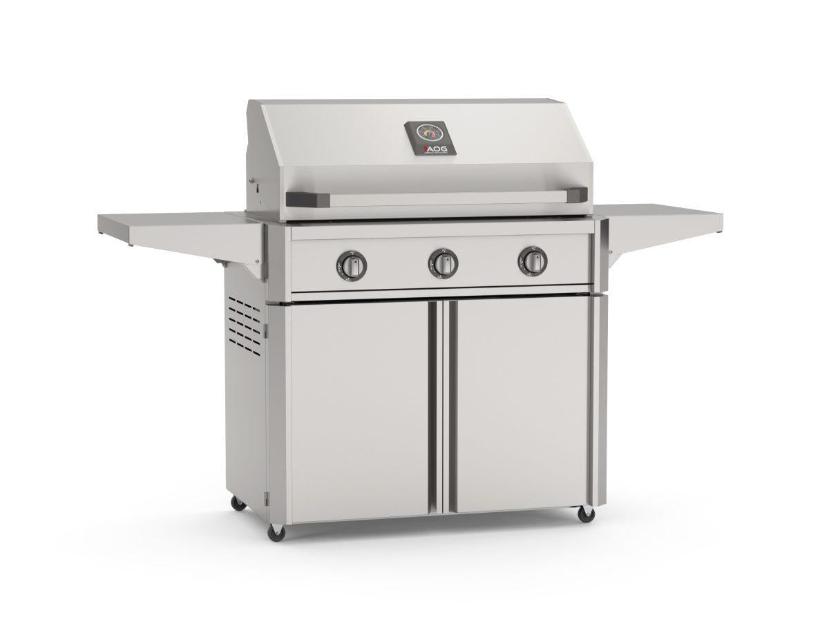 AOG 36-inch T-Series grill with optional 36CRT-25 cart base, sold separately