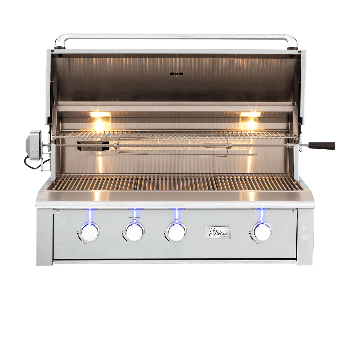 American Made Grills Alturi 42 inch built-in gas grill hood open