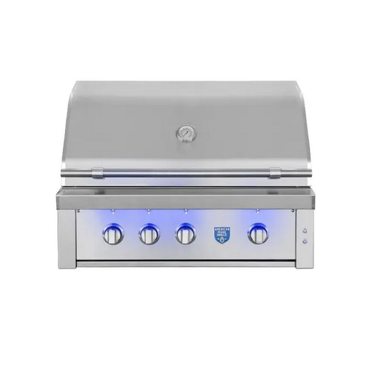 American Made Grills Estate 36 inch built-in gas grill on white background