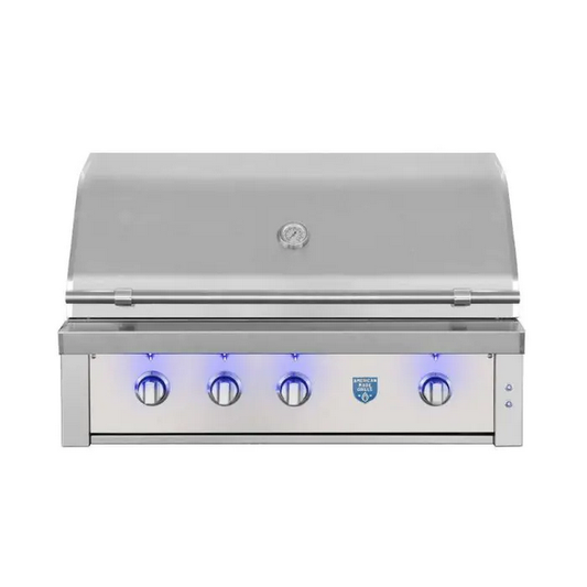 American Made Grills Estate 42 inch built-in gas grill on white background