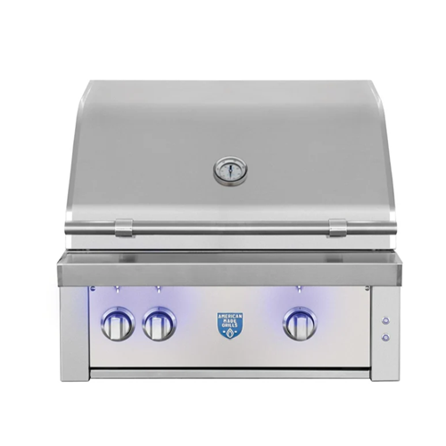 American Made Grills Estate Freedom 30 inch built-in gas grill on clean white background