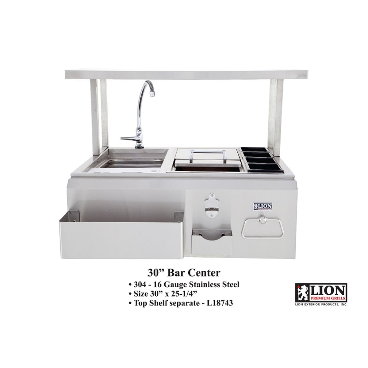 Lion 30 Inch Bar Center Cocktail Station - 19836