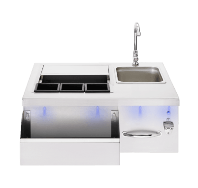 AMD-BC-30L-W 30 inch lighted beverage and prep station