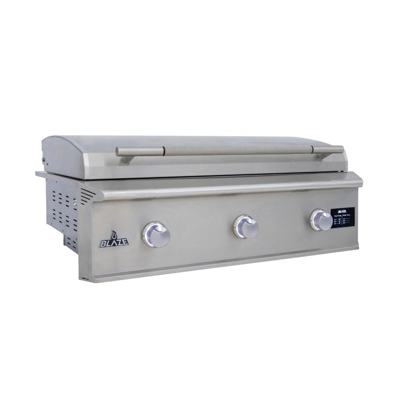 Blaze LTE PRO 40 inch gas griddle angled front view