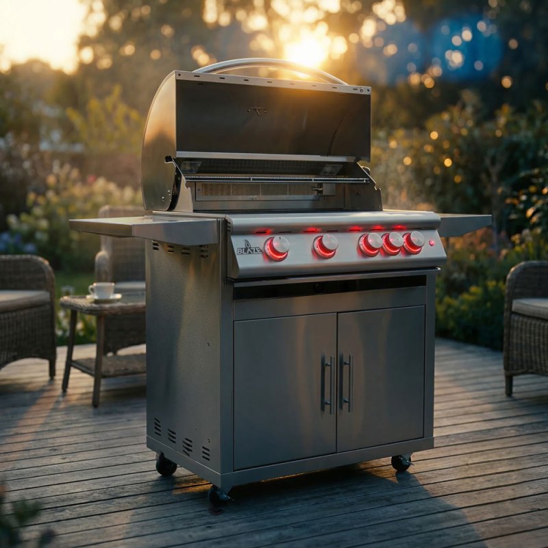 Blaze Premium LTE+ 32 inch grill on cart alternate view