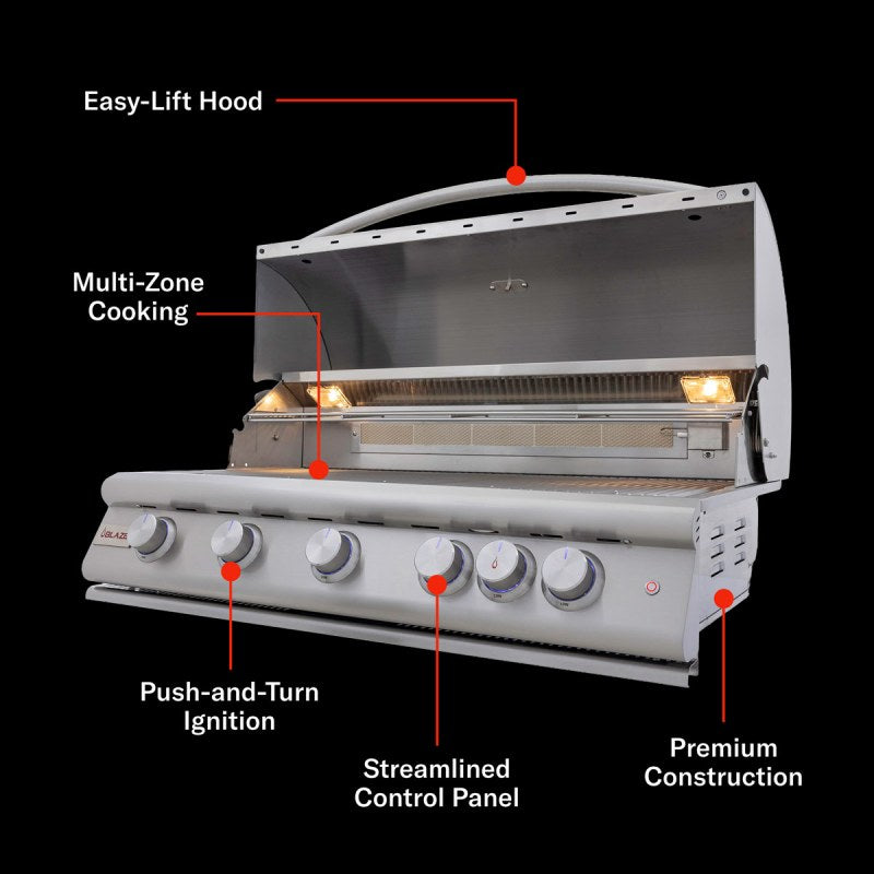 Blaze Premium LTE+ 40 inch grill on cart feature view