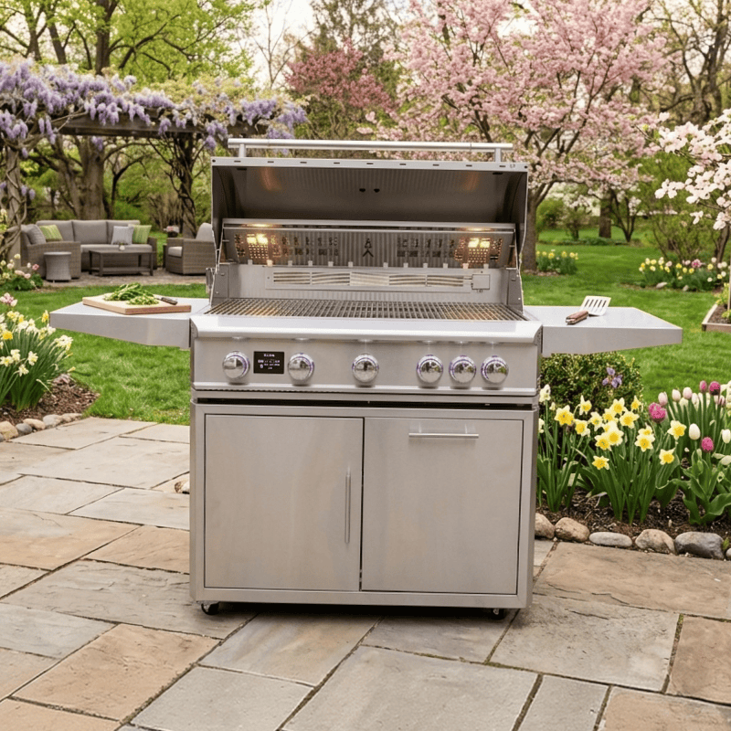 Blaze LTE PRO 40 inch grill on cart full view