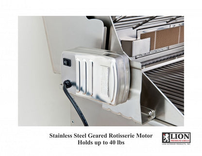 Lion 32 Inch 4 Burner Natural Gas Grill - L75000 - 75623 - rotisserie motor detail