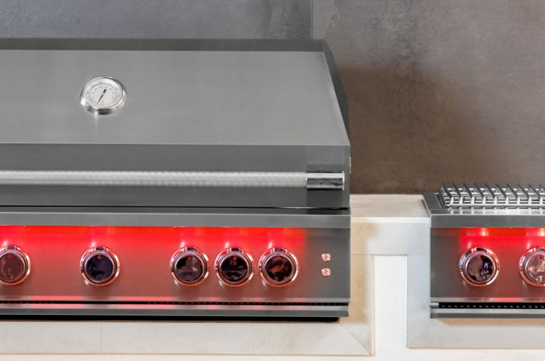 TrueFlame double side burner installed with illuminated LED controls