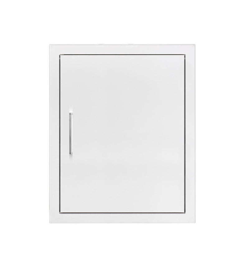 TrueFlame reversible vertical access door with modern hidden-hinge design