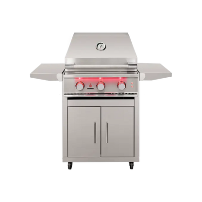 TrueFlame TF25 freestanding grill on deluxe cart front view