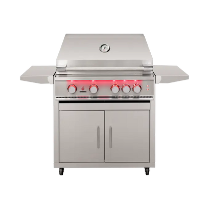 TrueFlame TF32 freestanding grill on deluxe cart front view
