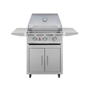 TrueFlame TFE25 freestanding grill on deluxe cart front view