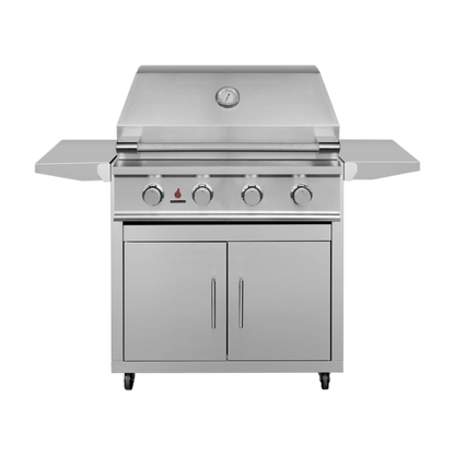 TrueFlame TFE32 freestanding grill on deluxe cart front view