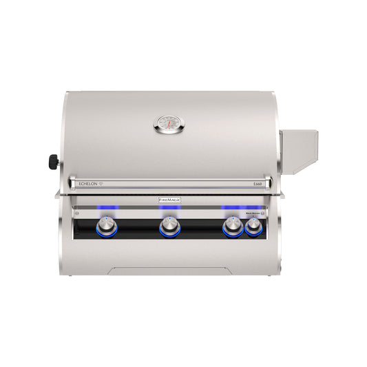 Fire Magic E660i factory closed hood front view